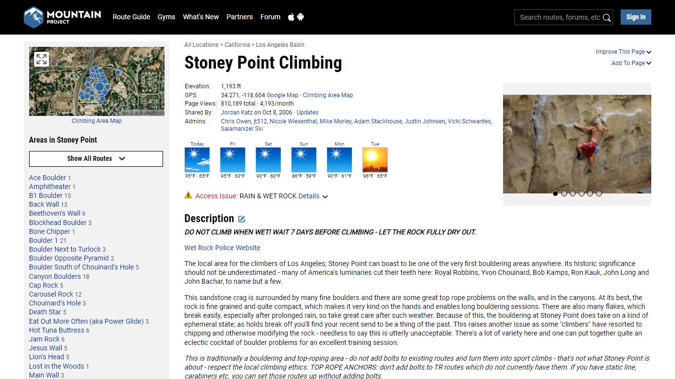 Climbing in Stoney Point, Los Angeles Basin - Mountain Project