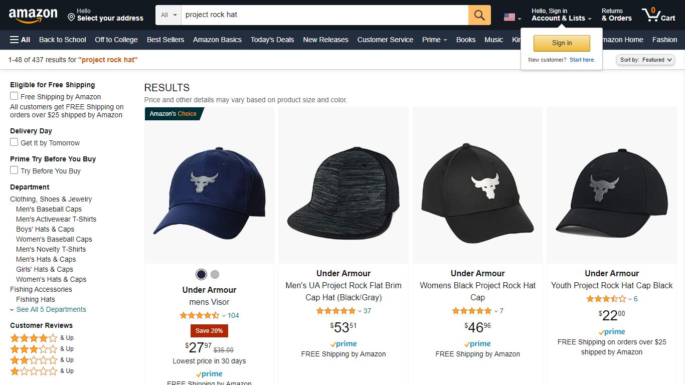 Amazon.com: project rock hat